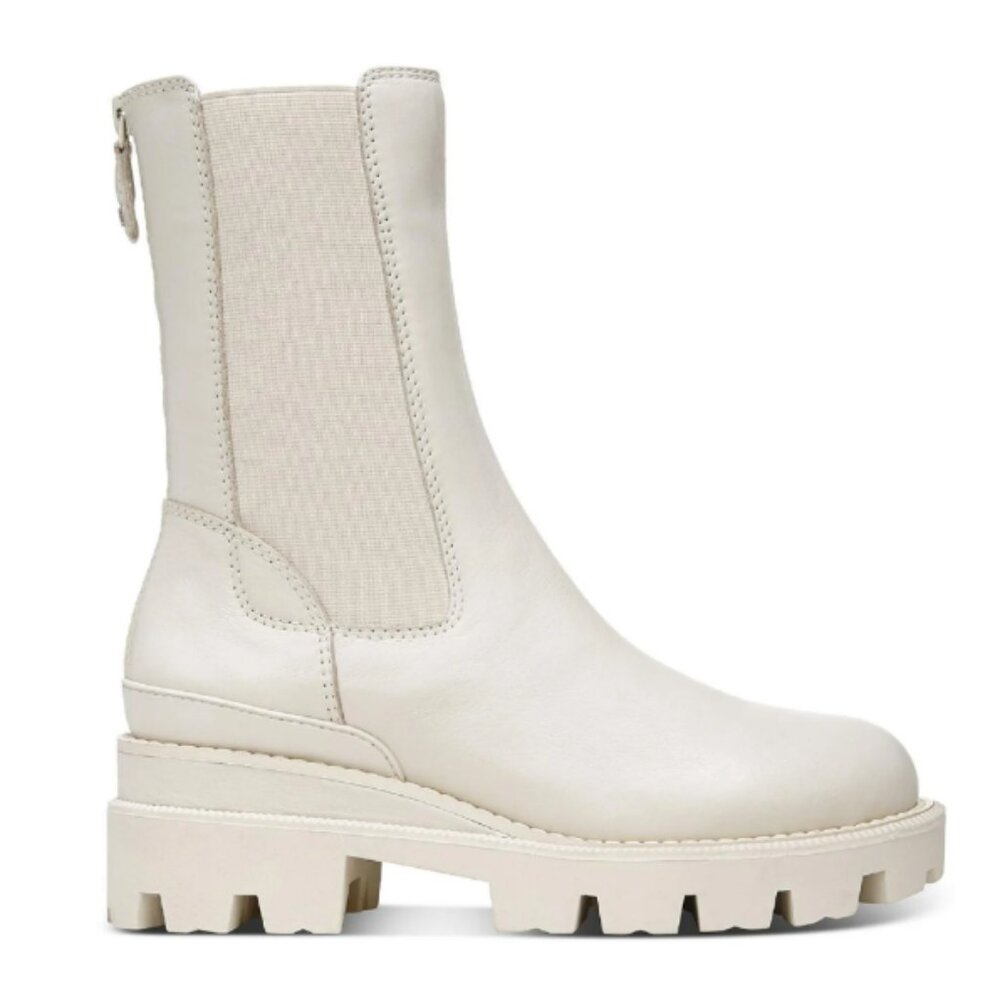 Sam Edelman Genia Chelsea Boots Ivory Leather Sz 6 - Picture 1 of 10